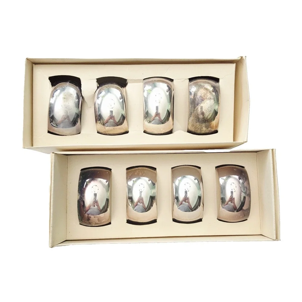 Pier One Silver Plated Napkin Rings Lot Of 8 Discontinued‎ NIB